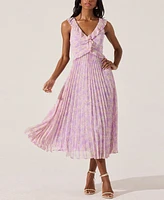 Astr the Label Women's Pleated Ruffle Dress