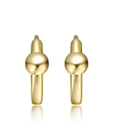 Stylish 14k Gold Plated Round Hoop Earrings