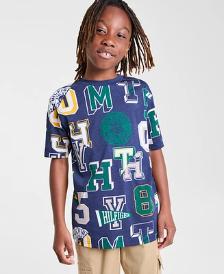 Tommy Hilfiger Big Boys Collegiate Spots Short Sleeve Cotton T-Shirt
