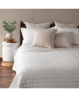 French Linen Channel Stitch Quilt & Sham Set