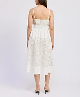 En Saison Women's Marisol Cotton Eyelet Midi Dress