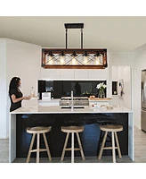 5-Light Retro Farmhouse Chandelier For Kitchen, Living room, Dining room Red and Black(No Bulbs)