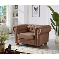 Classic Chesterfield Sofa Chair for Living Room Faux Leather