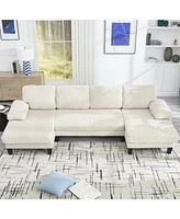 U-Shaped Couch with Double Chaise & Oversized Seat