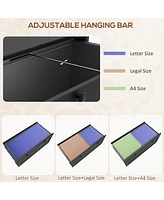 2 Drawer File Cabinet with Lock, Lateral Filing Cabinet with Keys and Adjustable Hanging Bar for Letter, A4 and Legal Size, File Cabinet for Home Offi