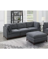 6 Piece Modular Sofa Set in Ash Grey Chenille Fabric