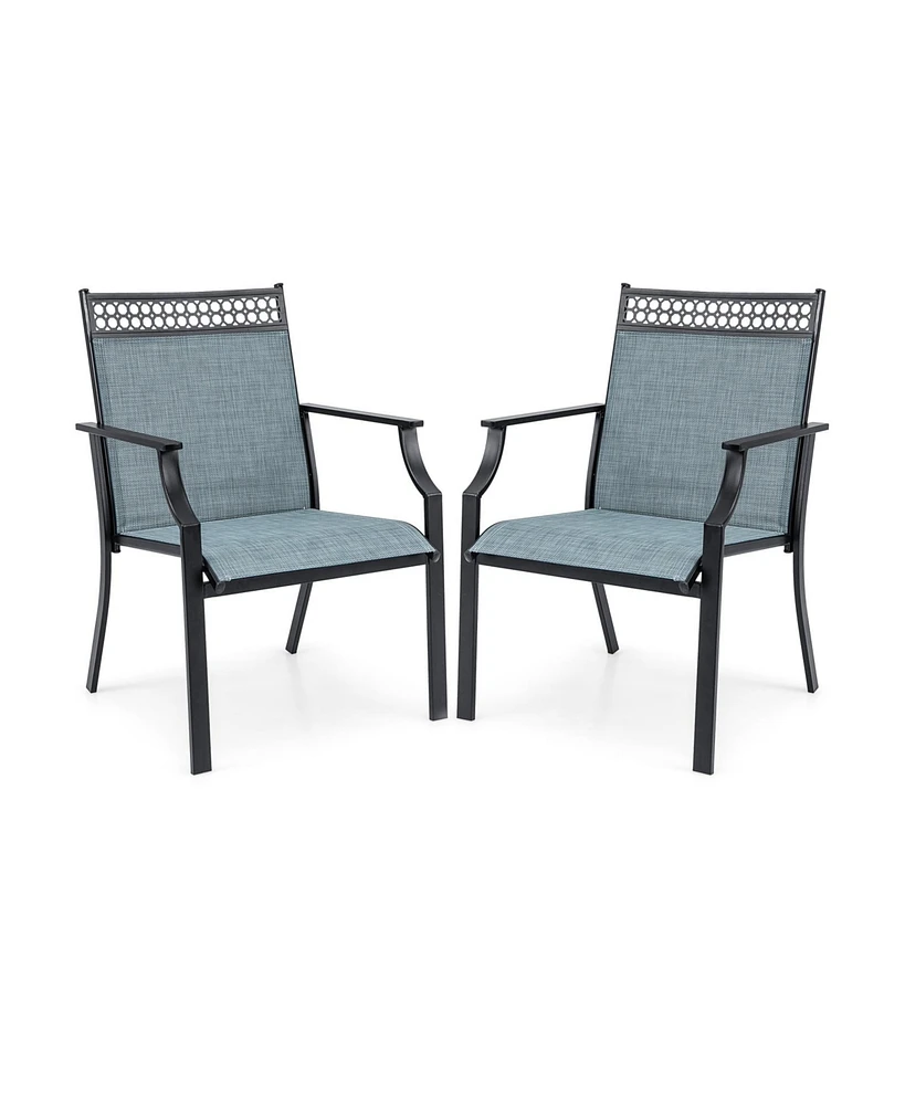 Patio Chairs Set of 2 with All Weather Breathable Fabric