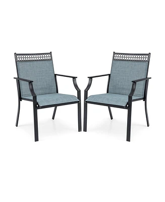 Patio Chairs Set of 2 with All Weather Breathable Fabric