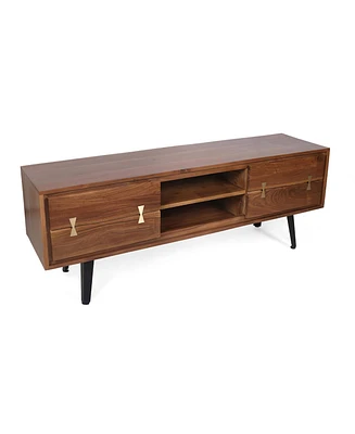 58x14x17.5" Asther Acacia Wood Tv Cabinet