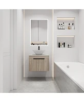 24" Modern Design Float Bathroom Vanity With Ceramic Basin Set