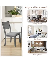 Dining Chairs set for 4,Kitchen Chair with Padded Seat, Side Chair for Dining Room, Gray