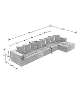 Chenille Modular Sofa – Modern Upholstered Sectional Couch with Plush Seating, Fixed Cushions, and Versatile Design for Living Room, Bedroom, O