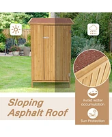 5 × 3 Feet Outdoor Storage Cabinet with Asphalt Roof and 3 Shelves