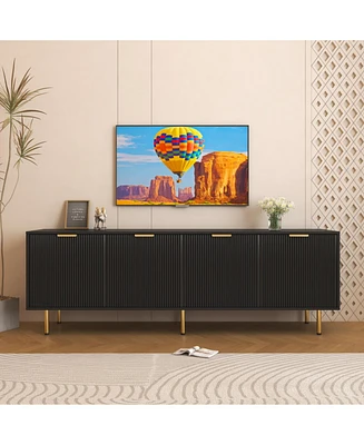 Modern warm Black Tv cabinet for 80 inch Tv Stands, for Living Room Bedroom