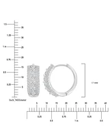 Cubic Zirconia Small Hoop Earrings in Sterling Silver, 0.66"