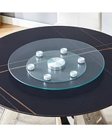 Double-Layer Rotating Glass Display (24" upper, 15" lower)