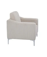 Beige Corduroy Convertible Sectional Sofa
