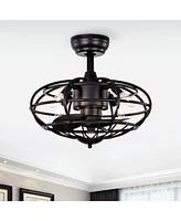 18" Caged Ceiling Fan with Remote, Timer (3 Speeds)