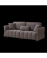 80" Premium Chenille Sofa, 2 Cushions & Lumbar Pillow