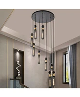 Industrial Multi-Light Pendant - 9-Light Mesh Cylinder Chandelier (Bulb Not Included)