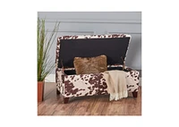 Contemporary Velvet Storage Ottoman with Ample Storage