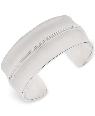 Lauren Ralph Lauren Silver-Tone Polished Concave Wide Cuff Bracelet