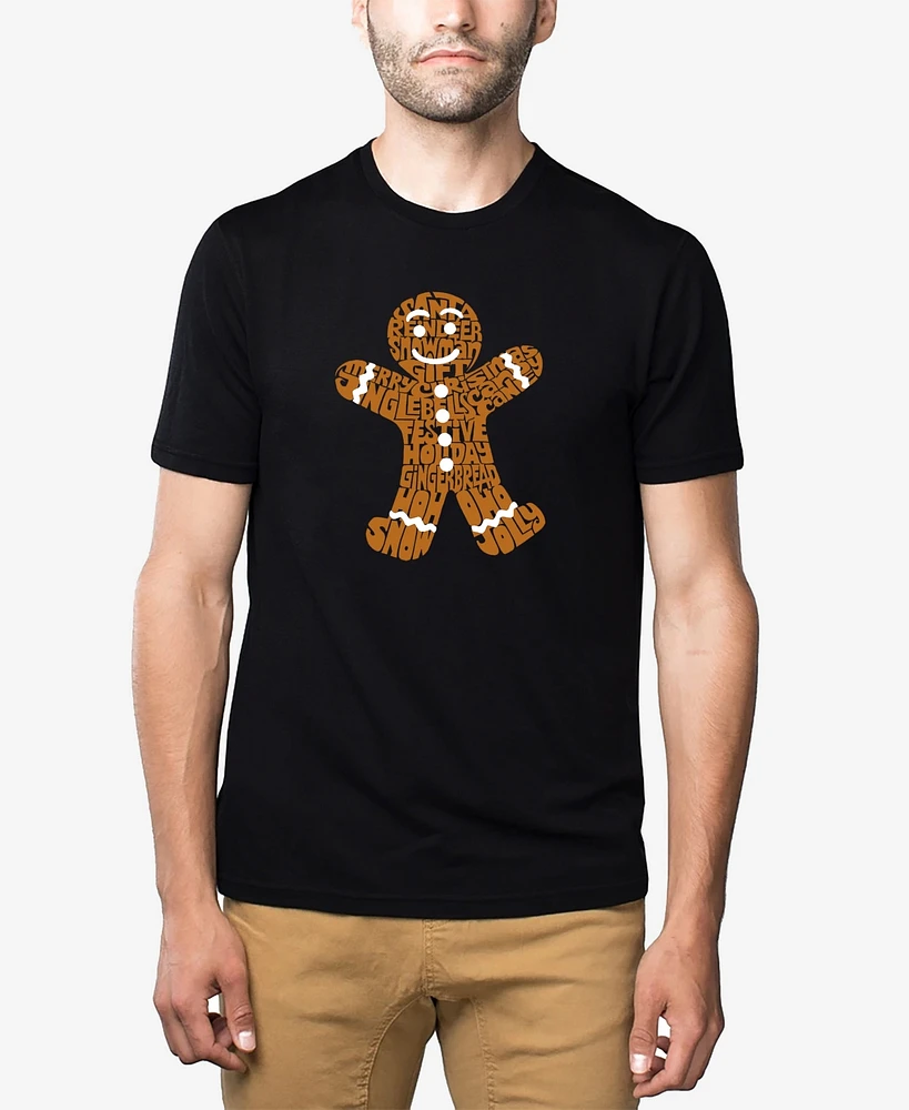 La Pop Art Men's Gingerbread Premium Blend Word T-Shirt
