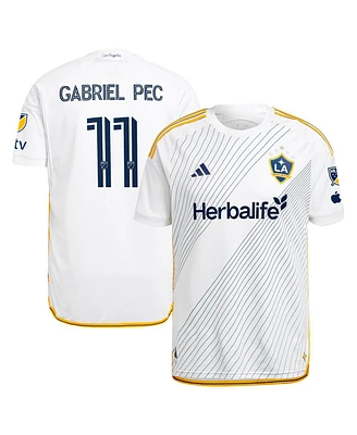 Adidas Men's Gabriel Pec White La Galaxy 2024 Angelino Kit Authentic Player Jersey