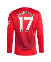 Adidas Men's Alejandro Garnacho Red Manchester United 2024/25 Home Long Sleeve Replica Player Jersey