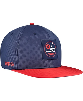 Fanatics Men's Navy/Red Winnipeg Jets Authentic Pro Rink Snapback Hat