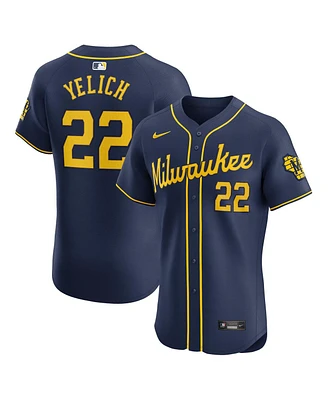 Nike Men's Christian Yelich Navy Milwaukee Brewers Alternate Home Elite Player Jersey