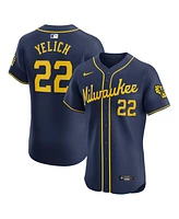 Nike Men's Christian Yelich Navy Milwaukee Brewers Alternate Home Elite Player Jersey