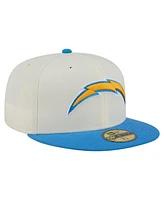 New Era Men's White/Powder Blue Los Angeles Chargers Main 59FIFTY Fitted Hat