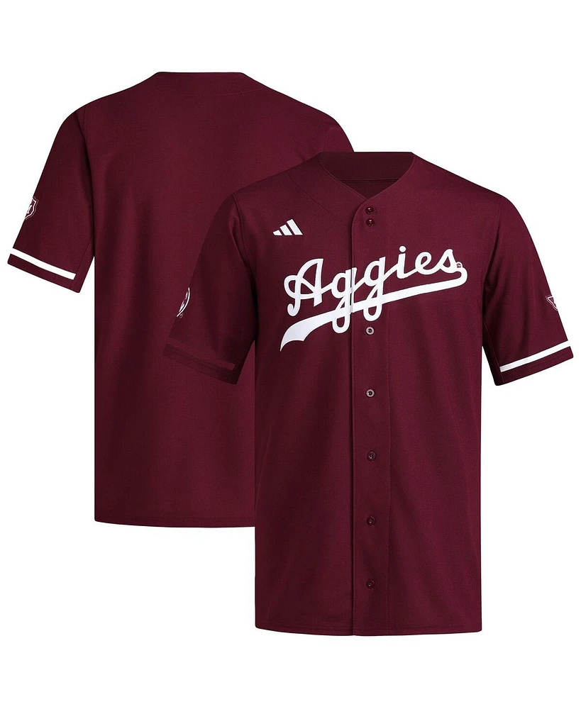 Adidas Men's Maroon Texas A&M Aggies Reversible Retro Full-Button Baseball Jersey