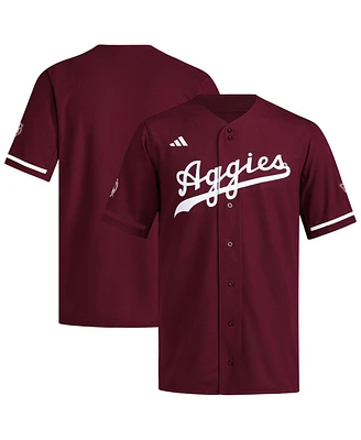 Adidas Men's Maroon Texas A&M Aggies Reversible Retro Full-Button Baseball Jersey
