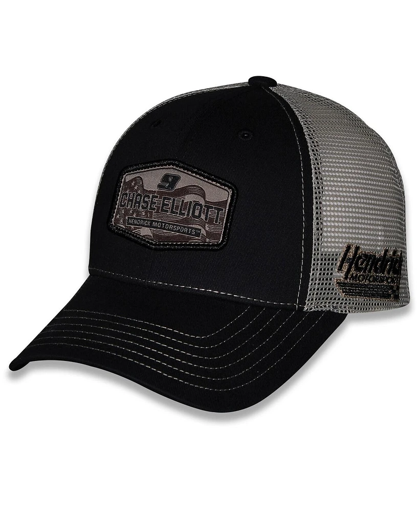 Checkered Flag Sports Men's and Women's Black Chase Elliott Flag Trucker Adjustable Hat