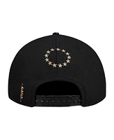 Pro Standard Men's Black Philadelphia 76ers Metallic Logo Pinch Front Adjustable Hat