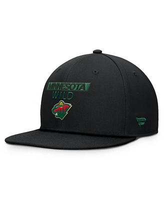 Fanatics Men's Black Minnesota Wild Authentic Pro Prime Snapback Hat