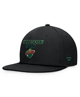 Fanatics Men's Black Minnesota Wild Authentic Pro Prime Snapback Hat