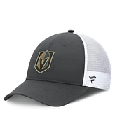 Fanatics Men's Gray/White Vegas Golden Knights Authentic Pro Simple Rink Trucker Adjustable Hat