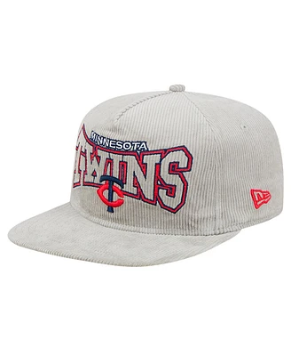 New Era Men's Gray Minnesota Twins Corduroy Golfer Snapback Hat
