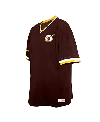 Mitchell & Ness Men's Brown San Diego Padres Big Tall V-Neck T-Shirt