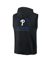 Fanatics Men's Black Philadelphia Phillies Fire Speed Sleeveless Pullover Hoodie