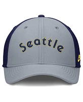 Nike Men's Gray/Navy Seattle Mariners Rise Swoosh Performance Flex Hat