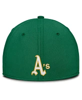 Nike Men's Gray/Green Athletics Rise Swoosh Performance Flex Hat