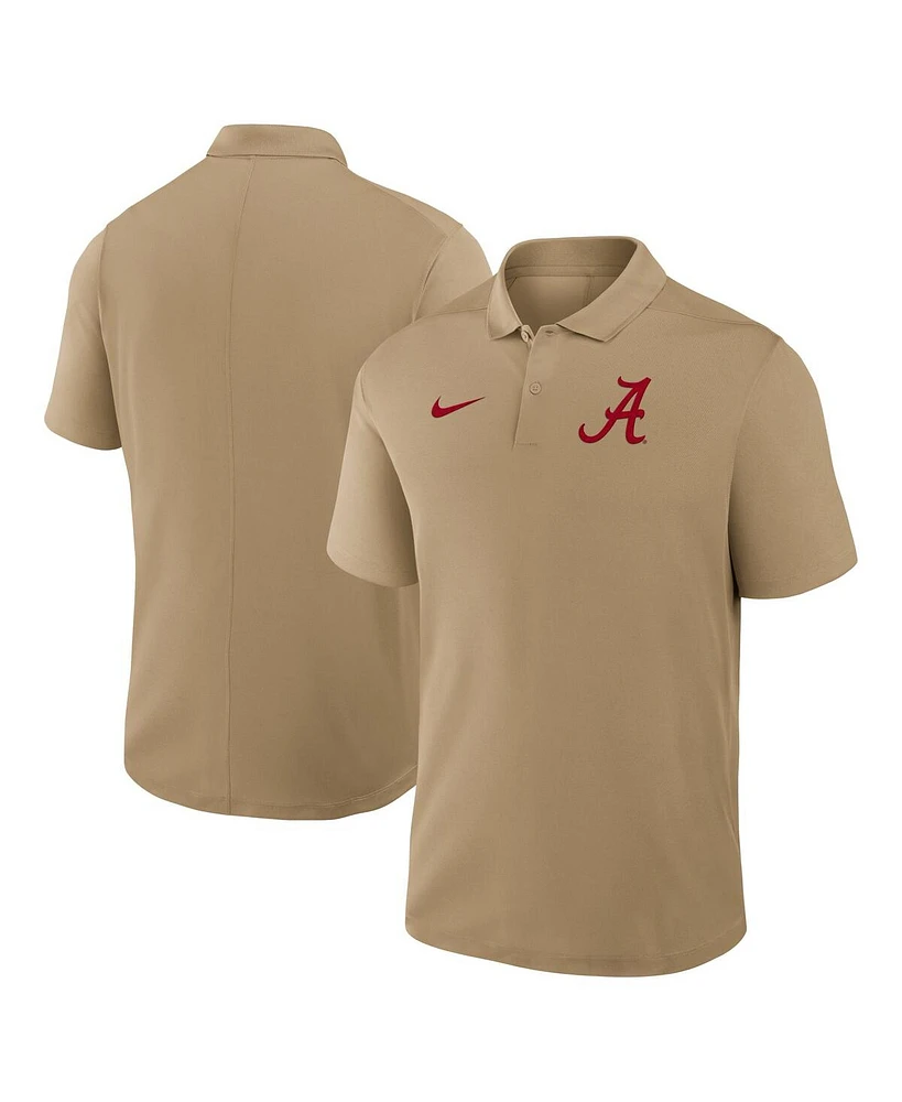 Nike Men's Tan Alabama Crimson Tide Primetime Victory Primary Logo Performance Polo Shirt