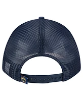 New Era Men's Navy Denver Nuggets Minimalist A-Frame 9FORTY Trucker Hat