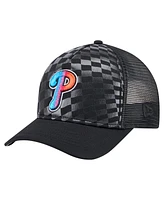 New Era Men's Black Philadelphia Phillies Gradient 9FORTY A-Frame M-Crown Trucker Adjustable Hat