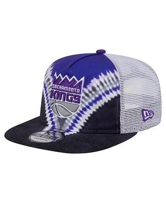 New Era Men's Black/Purple Sacramento Kings Throwback Dye Golfer Snapback Hat