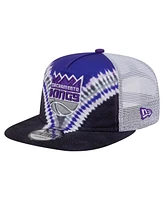 New Era Men's Black/Purple Sacramento Kings Throwback Dye Golfer Snapback Hat